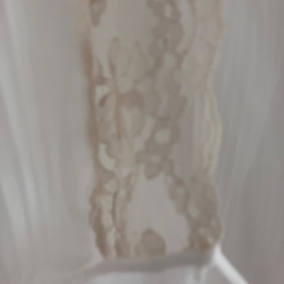 Vintage ivory and cream sheer full length Chemise - Picture 5 of 13